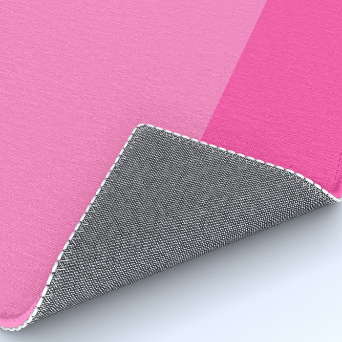 Hot Pink Color Block Minimalist Maximalist Solid Stripe Pattern Rug Gallery Image 4