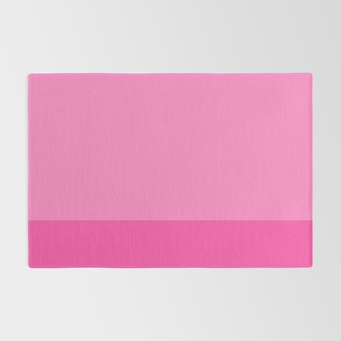 Hot Pink Color Block Minimalist Maximalist Solid Stripe Pattern Rug Gallery Image 2