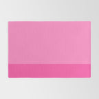 Hot Pink Color Block Minimalist Maximalist Solid Stripe Pattern Rug Gallery Image 2