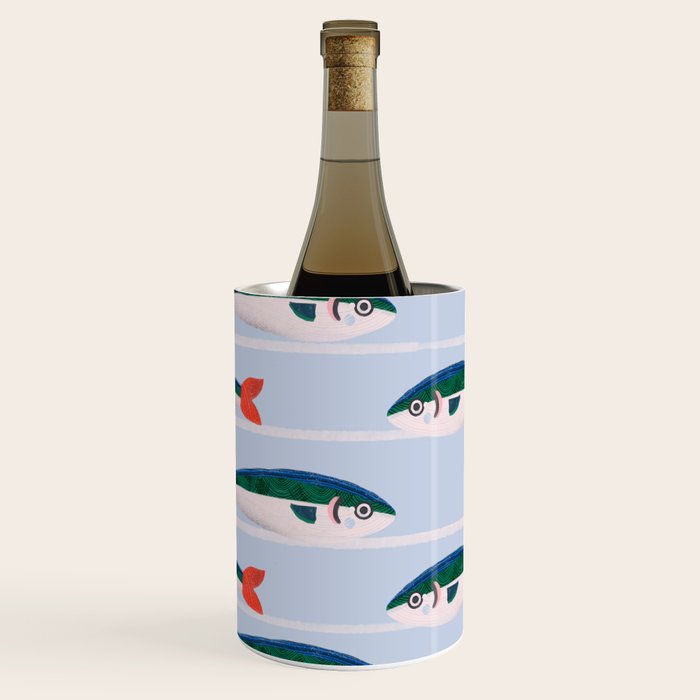 Large Sardines Pattern Wine Chiller Gallery Image 1
