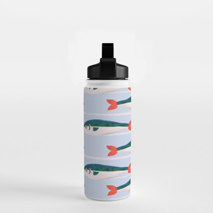 Large Sardines Pattern Water Bottle Gallery Image 2
