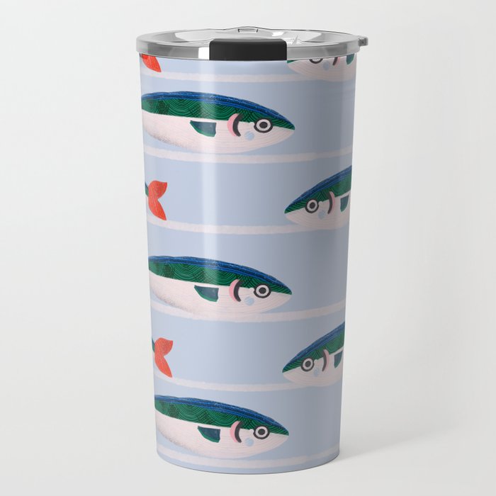 Large Sardines Pattern Travel Mug Gallery Image 1