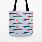 Large Sardines Pattern Tote Bag Gallery Image 1