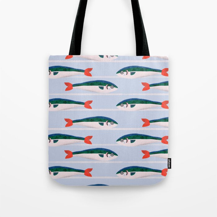 Large Sardines Pattern Tote Bag Gallery Image 1