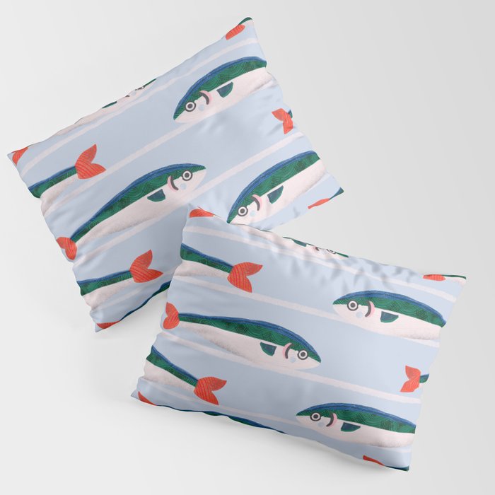 Large Sardines Pattern Pillow Sham Gallery Image 3