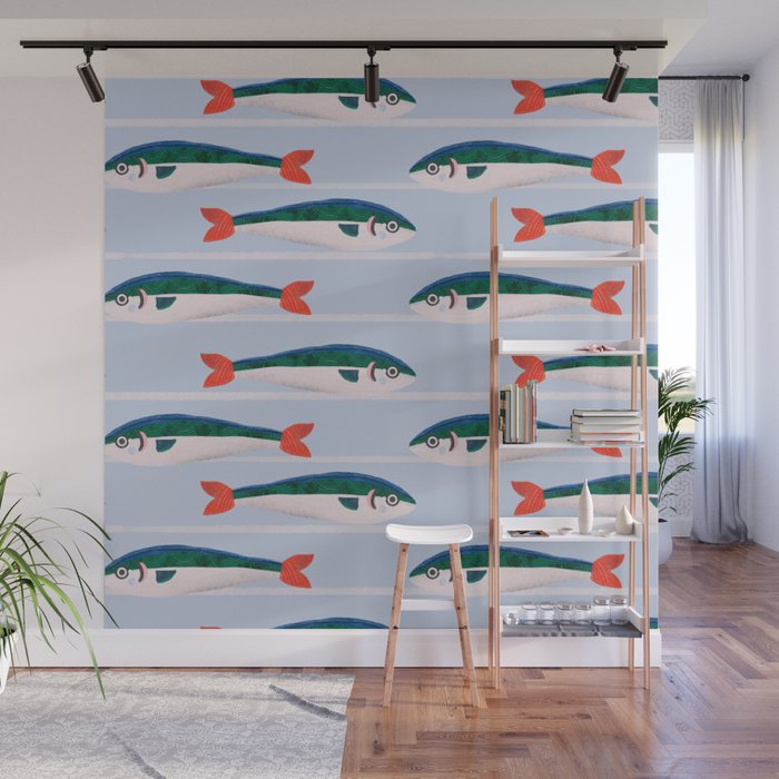 Large Sardines Pattern Wall Mural Gallery Image 1