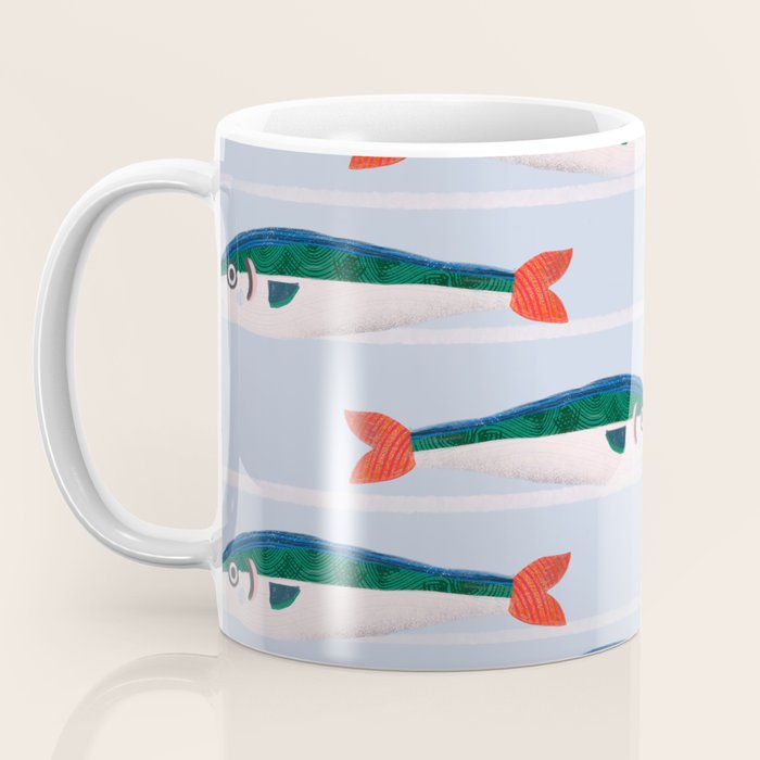 Large Sardines Pattern Coffee Mug Gallery Image 3