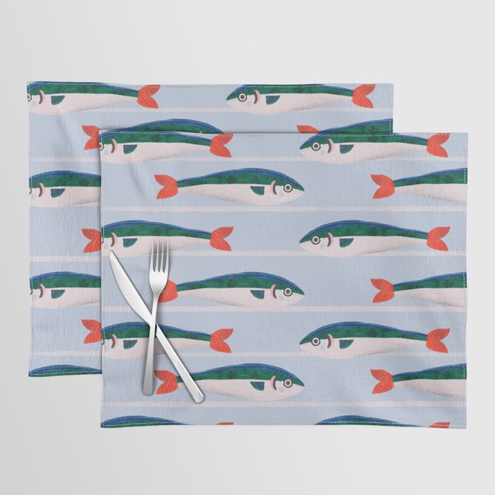 Large Sardines Pattern Placemat Gallery Image 1