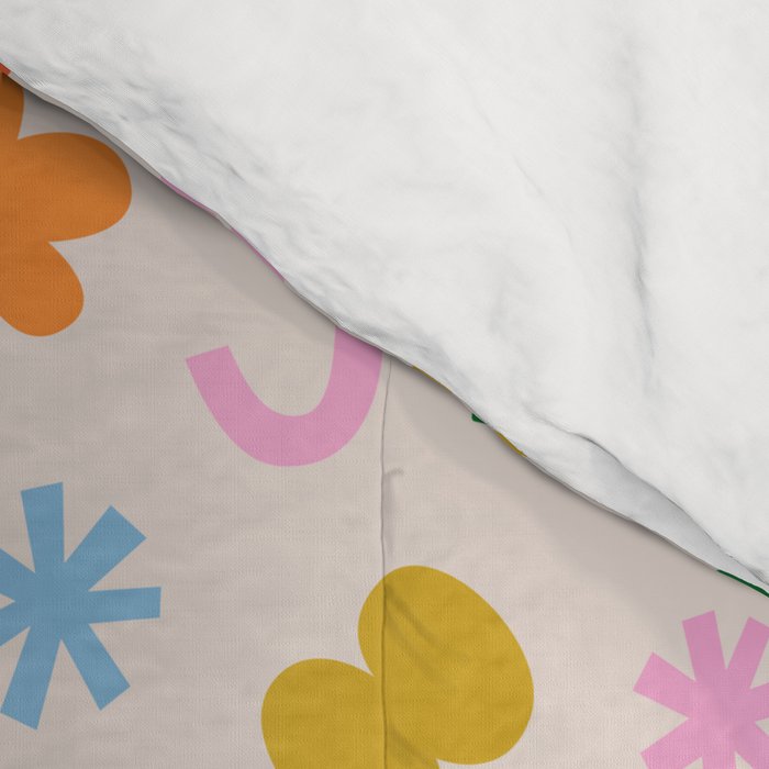 Fun colorful abstract organic shape art pattern Comforter Gallery Image 4