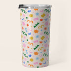 Fun colorful abstract organic shape art pattern Travel Mug Gallery Image 3