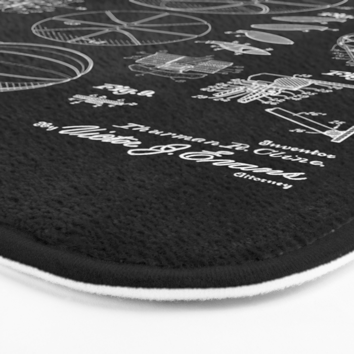 Basketball Old Vintage Patent Drawing Print Bath Mat Gallery Image 3