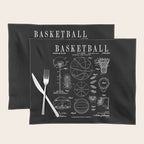 Basketball Old Vintage Patent Drawing Print Placemat Gallery Image 1
