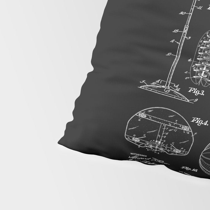 Basketball Old Vintage Patent Drawing Print Pillow Sham Gallery Image 4