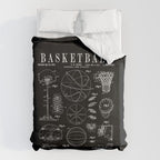 Basketball Old Vintage Patent Drawing Print Duvet Cover Gallery Image 6