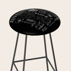 Basketball Old Vintage Patent Drawing Print Stool Gallery Image 2