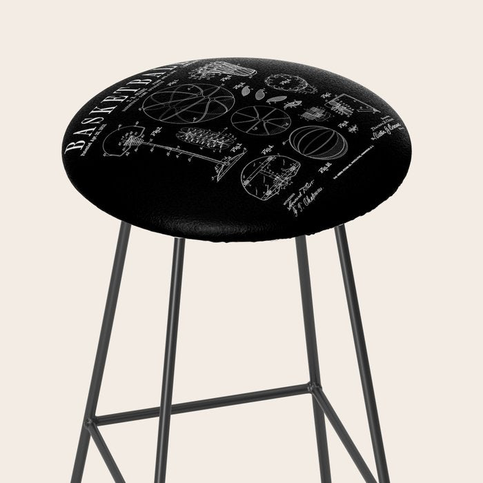 Basketball Old Vintage Patent Drawing Print Stool Gallery Image 2