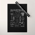 Basketball Old Vintage Patent Drawing Print Wrapping Paper Gallery Image 1