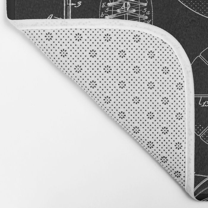 Basketball Old Vintage Patent Drawing Print Bath Mat Gallery Image 2