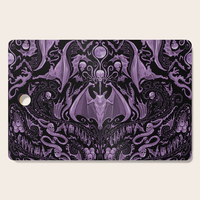 Bats and Beasts (Purple) Cutting Board Gallery Image 1
