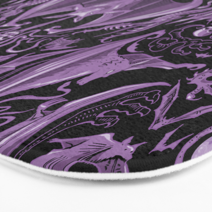 Bats and Beasts (Purple) Bath Mat Gallery Image 3