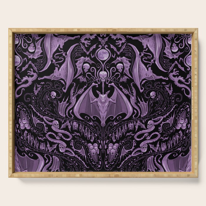 Bats and Beasts (Purple) Serving Tray Gallery Image 1