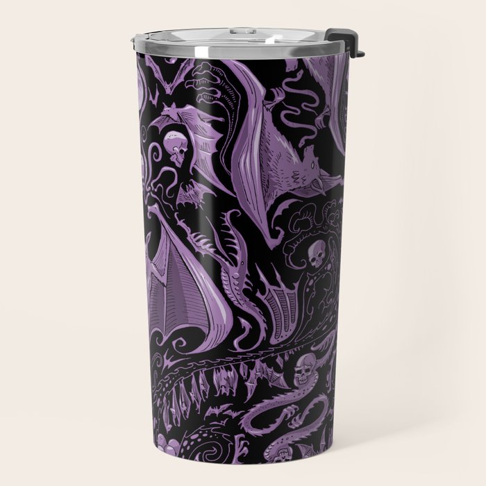 Bats and Beasts (Purple) Travel Mug Gallery Image 2