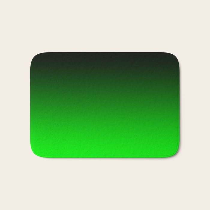 Black Lime Green Neon Nights Ombre Bath Mat Gallery Image 1