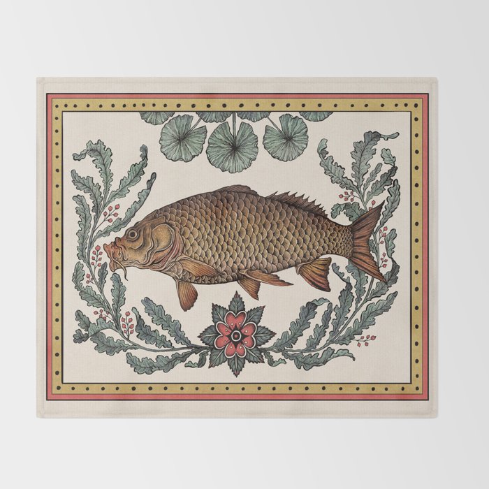 Carp in the Kelp Throw Blanket Gallery Image 2