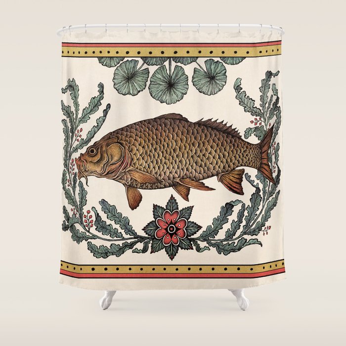 Carp in the Kelp Shower Curtain Gallery Image 1