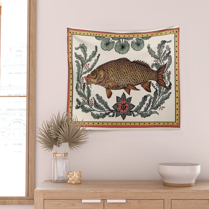 Carp in the Kelp Wall Tapestry Gallery Image 2