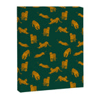 Animal Print - Tigers on Dark Olive Green Retro Texture Canvas Print Gallery Image 6