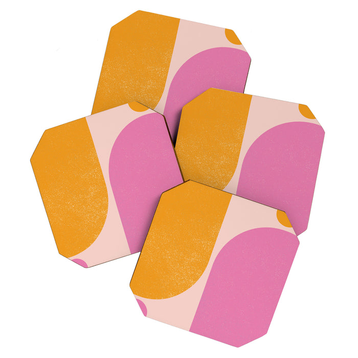 Arches in Peachy Orange and Pink - Summertime Coaster Gallery Image 1