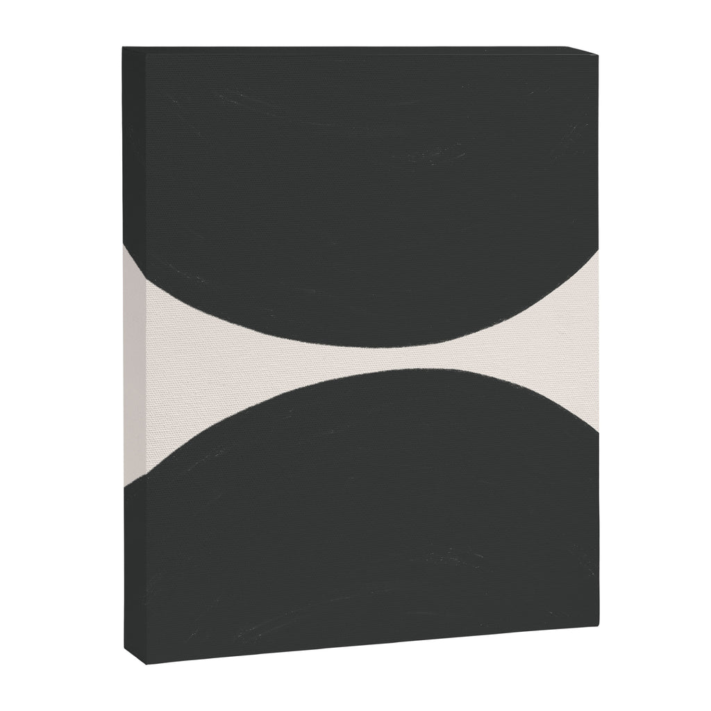 Black and White MidCentury Semi Circles  Canvas Print Gallery Image 6