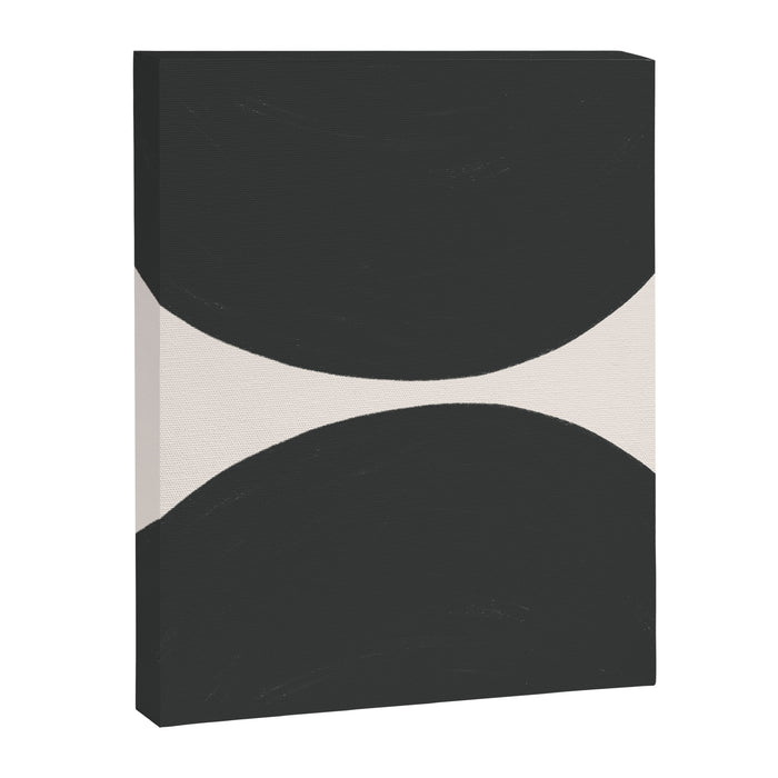 Black and White MidCentury Semi Circles  Canvas Print Gallery Image 1