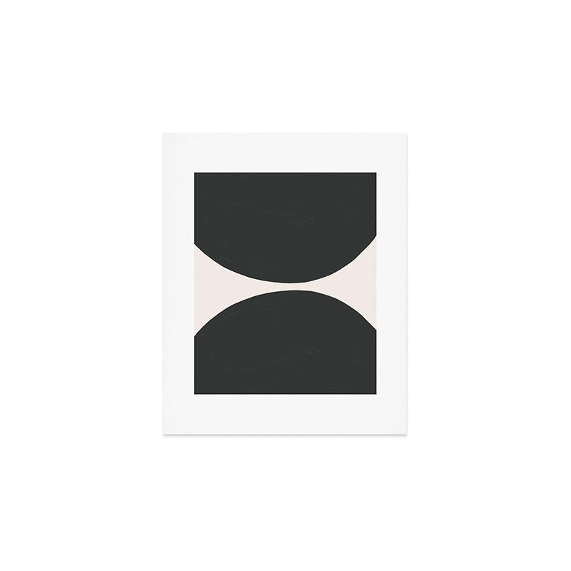 Black and White MidCentury Semi Circles  Art Print Gallery Image 1