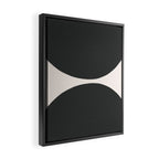Black and White MidCentury Semi Circles  Framed Canvas Print Gallery Image 2