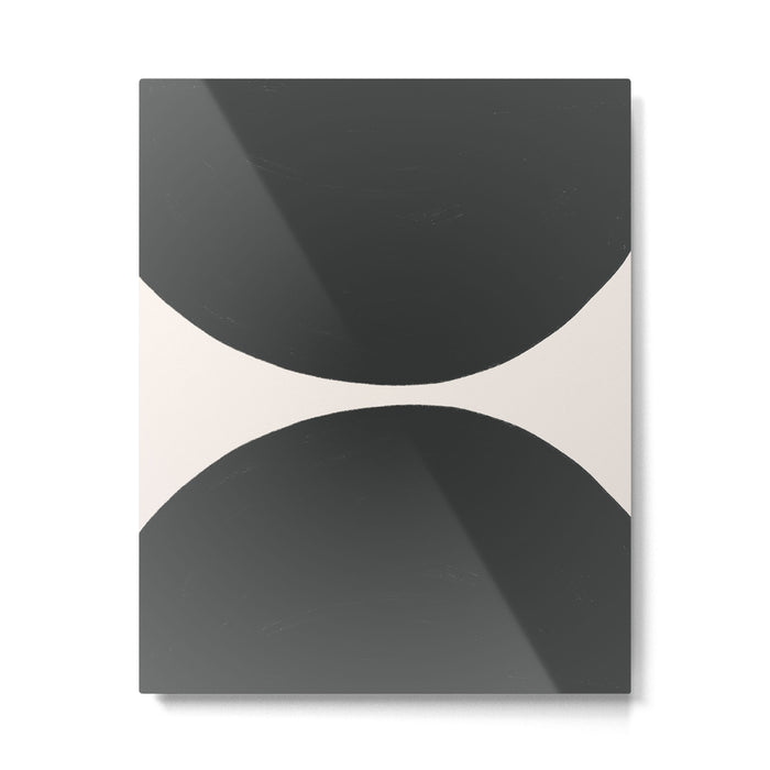 Black and White MidCentury Semi Circles  Metal Print Gallery Image 1