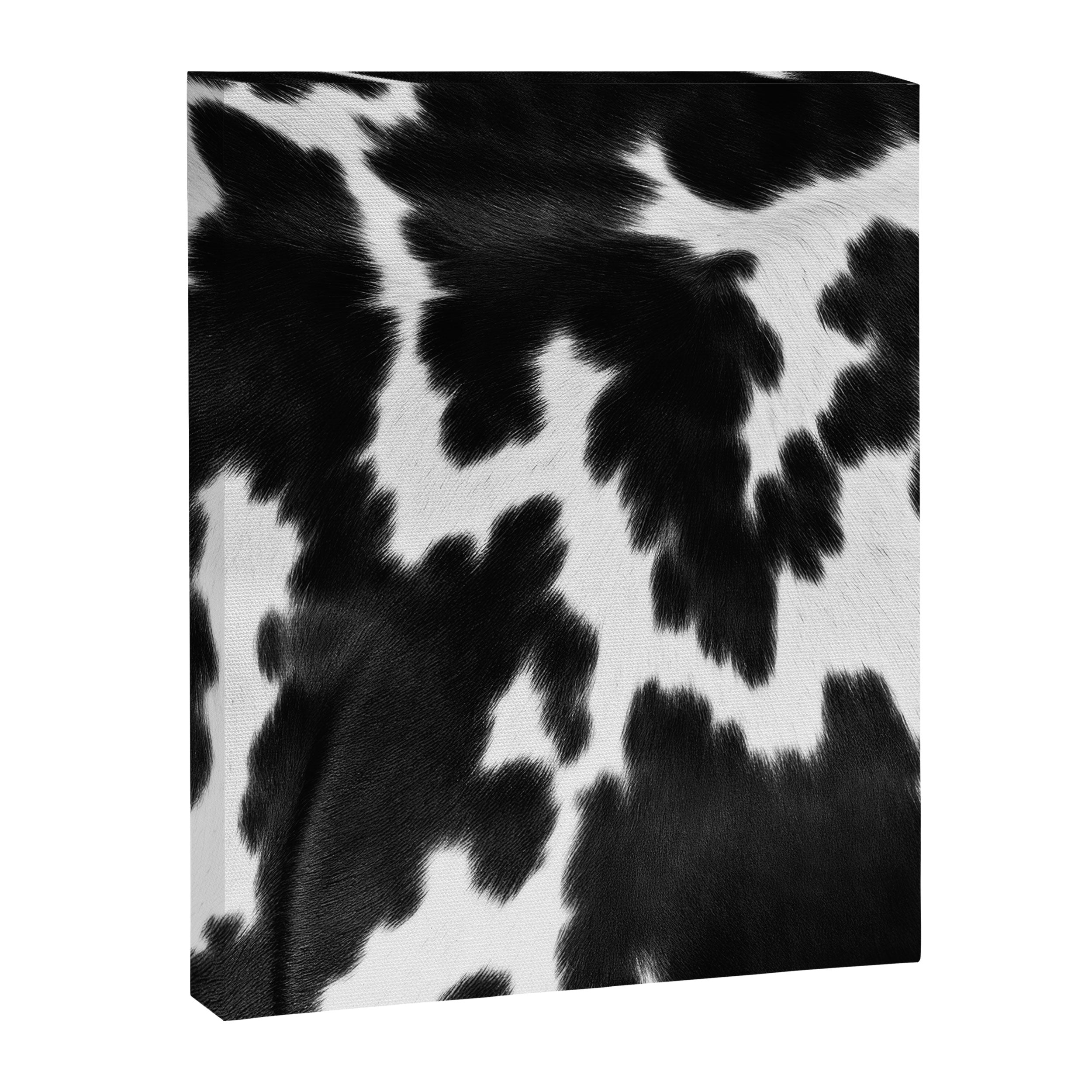 Black and White Rustic Cow Print Canvas Print Gallery Image 8