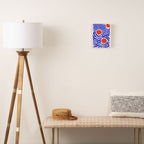 Blue and Orange Abstract Leaf Canvas Print Gallery Image 2