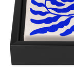 Blue and Orange Abstract Leaf Framed Canvas Print Gallery Image 3
