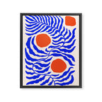 Blue and Orange Abstract Leaf Framed Canvas Print Gallery Image 6