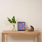 Blue and Orange Abstract Leaf Framed Canvas Print Gallery Image 4