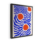 Blue and Orange Abstract Leaf Framed Canvas Print Gallery Image 2