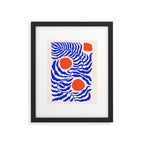 Blue and Orange Abstract Leaf Framed Art Print Gallery Image 5