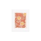 Burnt Orange Leaves and Flowers Art Print Gallery Image 1