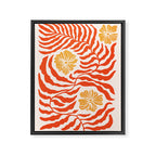 Burnt Orange Leaves and Flowers Framed Canvas Print Gallery Image 6