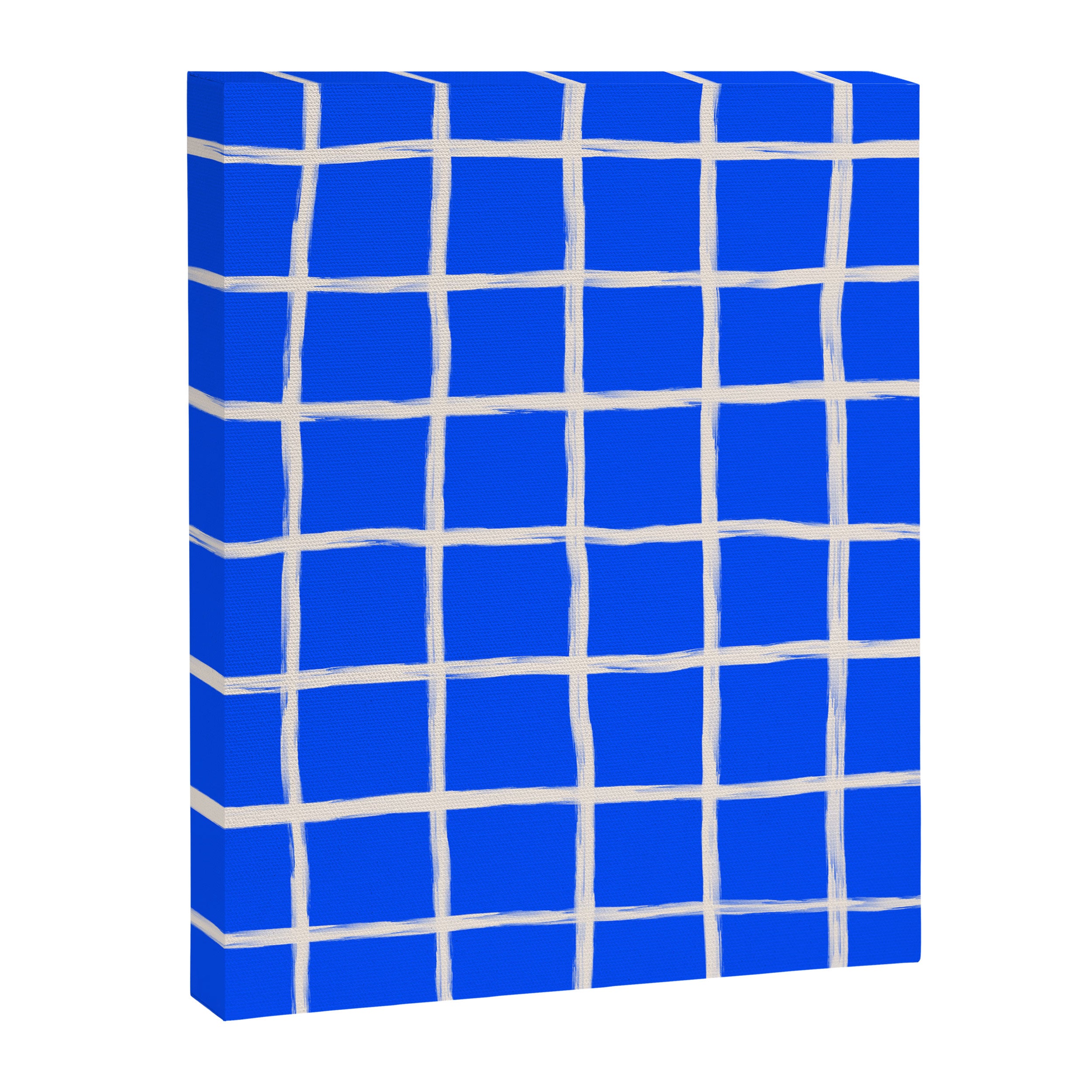 Cobalt Blue Checker Grid Canvas Print Gallery Image 8