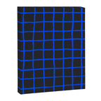 Cobalt Blue Grid over Charcoal Black Canvas Print Gallery Image 8