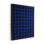 Cobalt Blue Grid over Charcoal Black Framed Canvas Print Gallery Image 2