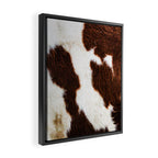 Cowhide Brown Spots Framed Canvas Print Gallery Image 2